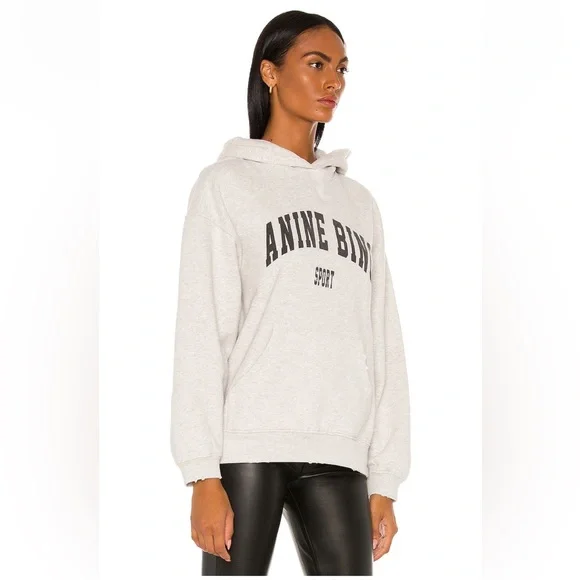 Anine Bing Sports Harvey Sweatshirt In Heather Grey - Picture 2 of 8